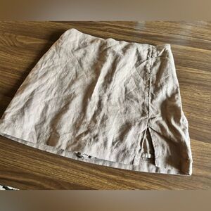 Abercrombie & Fitch Tan Linen Skort